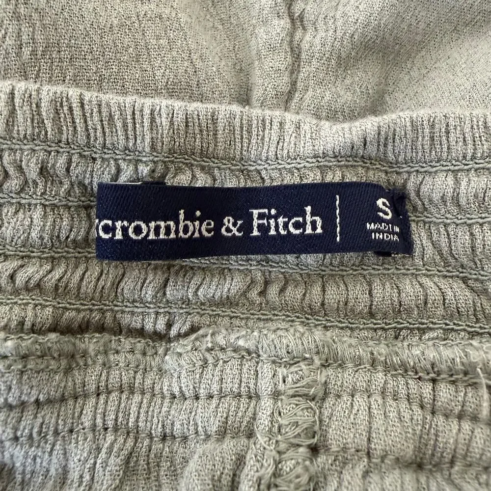 Abercrombie & Fitch cotton gauze knit shorts smocked waist sage green